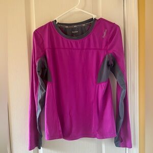 Reebok Women's Magenta and Gray Athletic Shirt